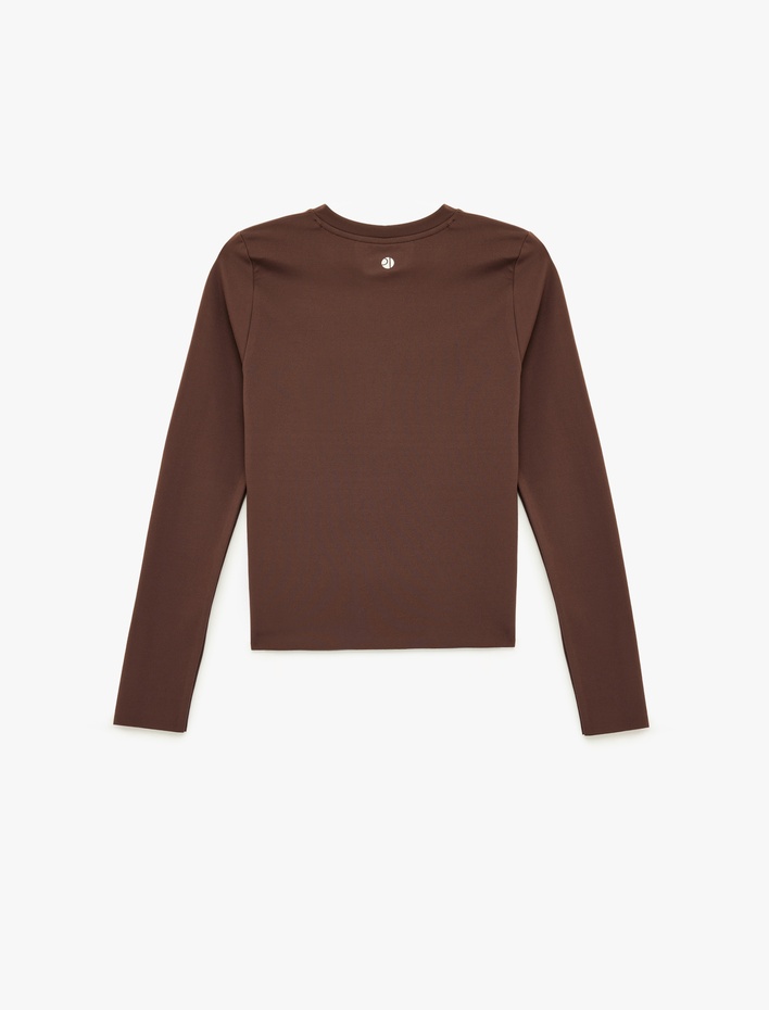  Bisiklet Yaka Uzun Kollu Slim Fit Spor Tişört