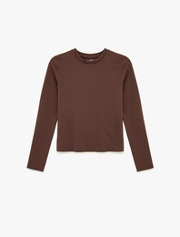 Bisiklet Yaka Uzun Kollu Slim Fit Spor Tişört