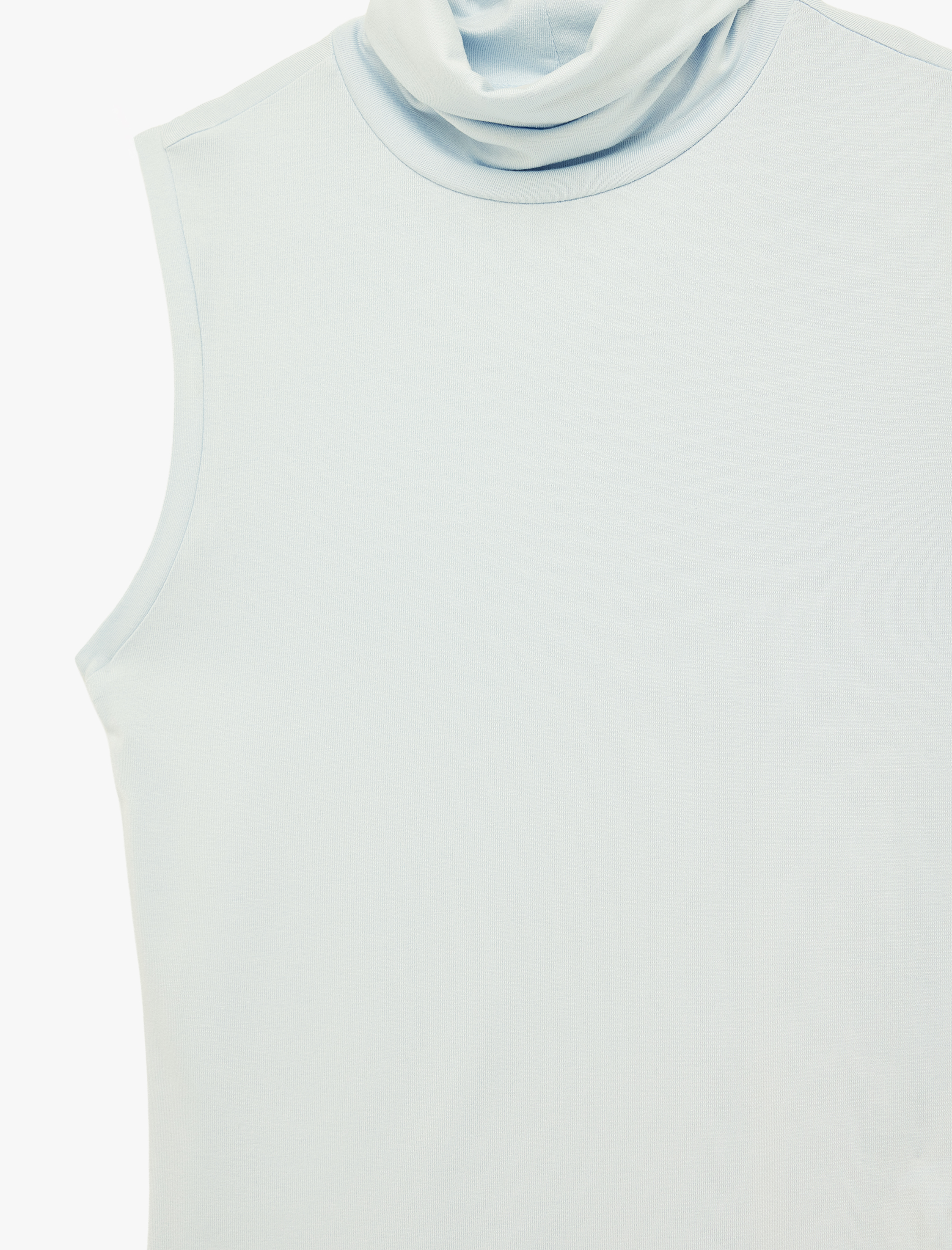   Slim Fit Kolsuz Dik Yaka Viskon Bluz