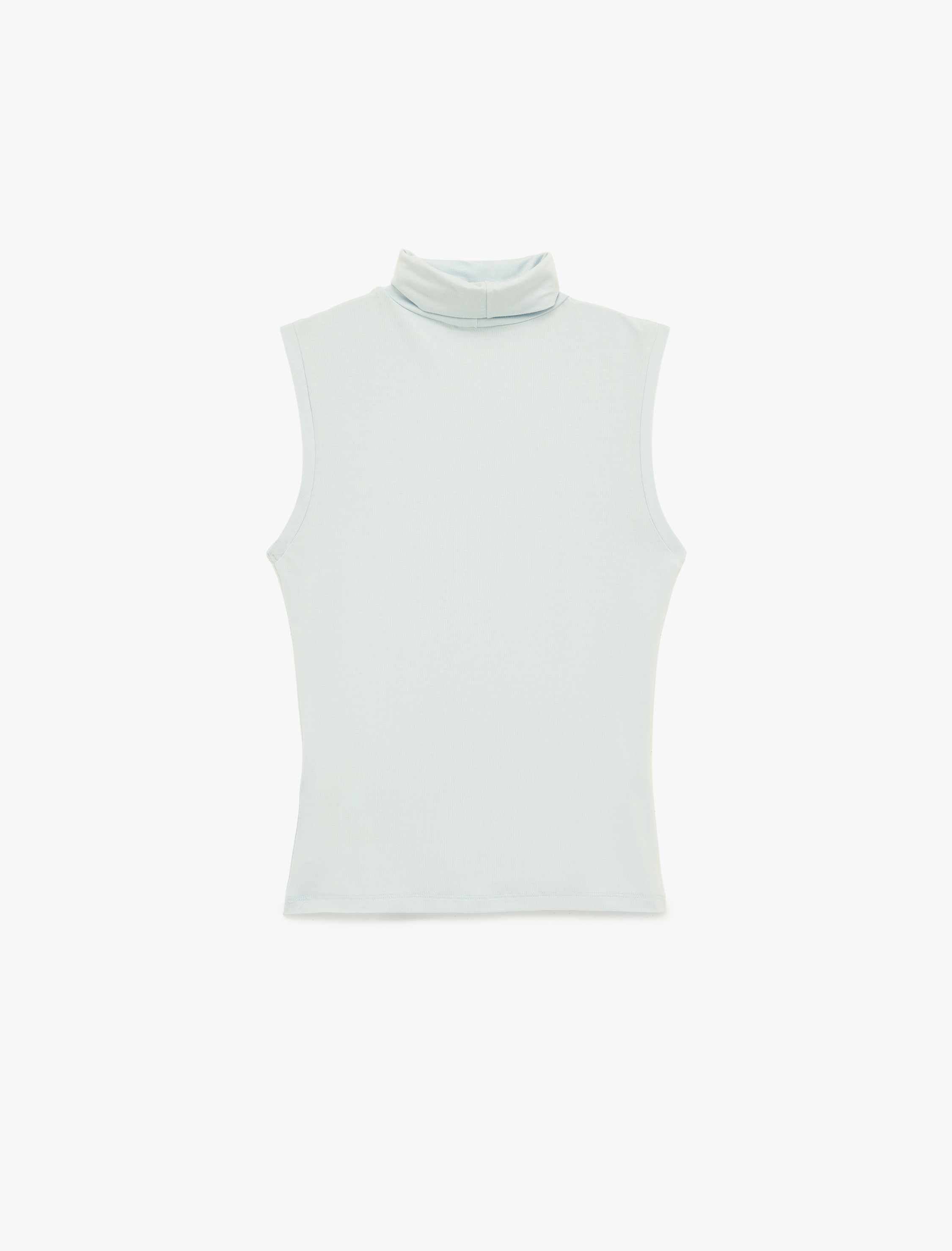   Slim Fit Kolsuz Dik Yaka Viskon Bluz