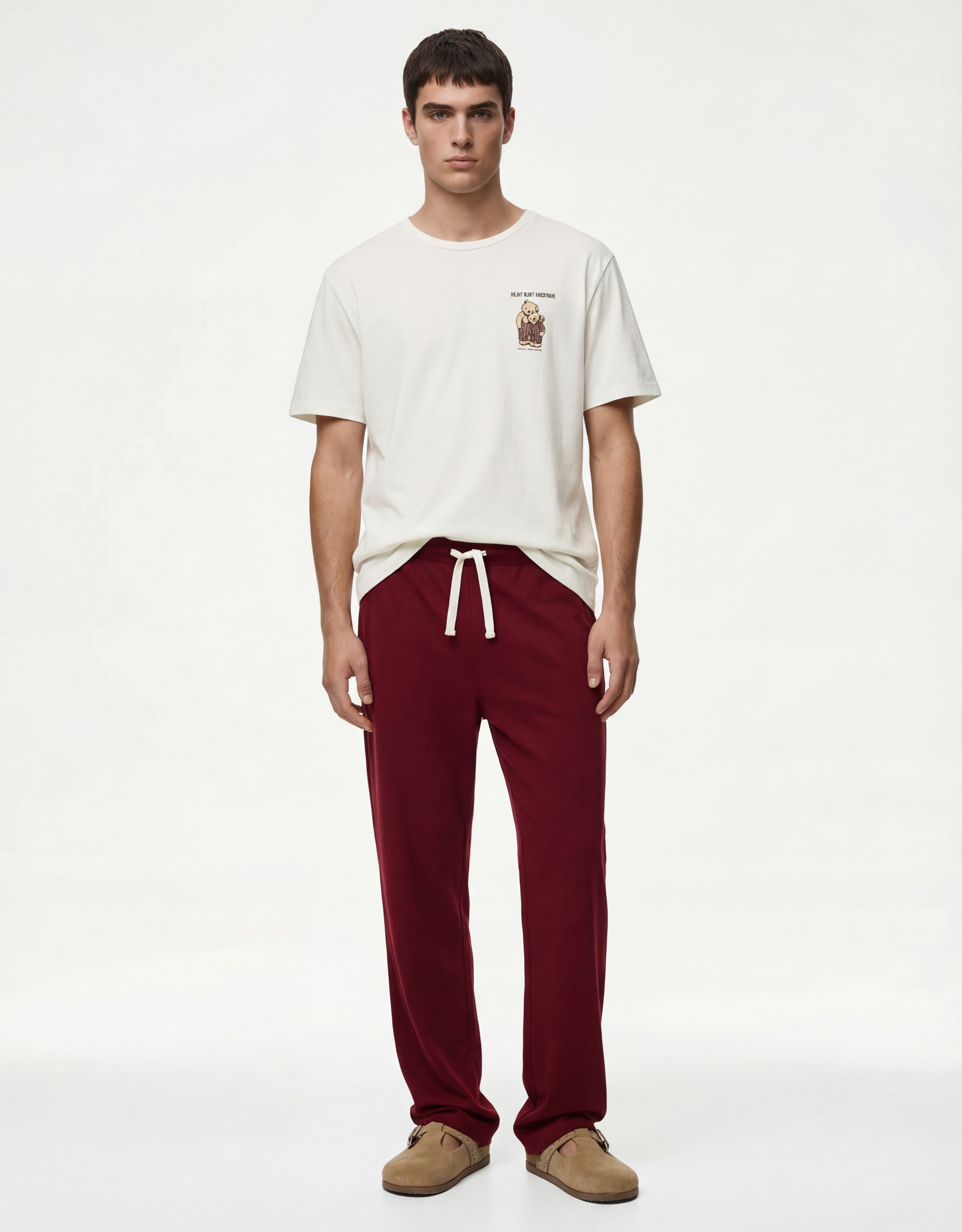   Rahat Kalıp Baskılı Pamuklu Örme Pijama Takımı