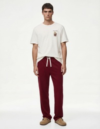 Rahat Kalıp Baskılı Pamuklu Örme Pijama Takımı