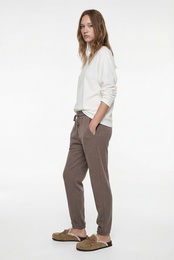 Cep Detaylı Dokulu Beli Bağlamalı Pijama Altı