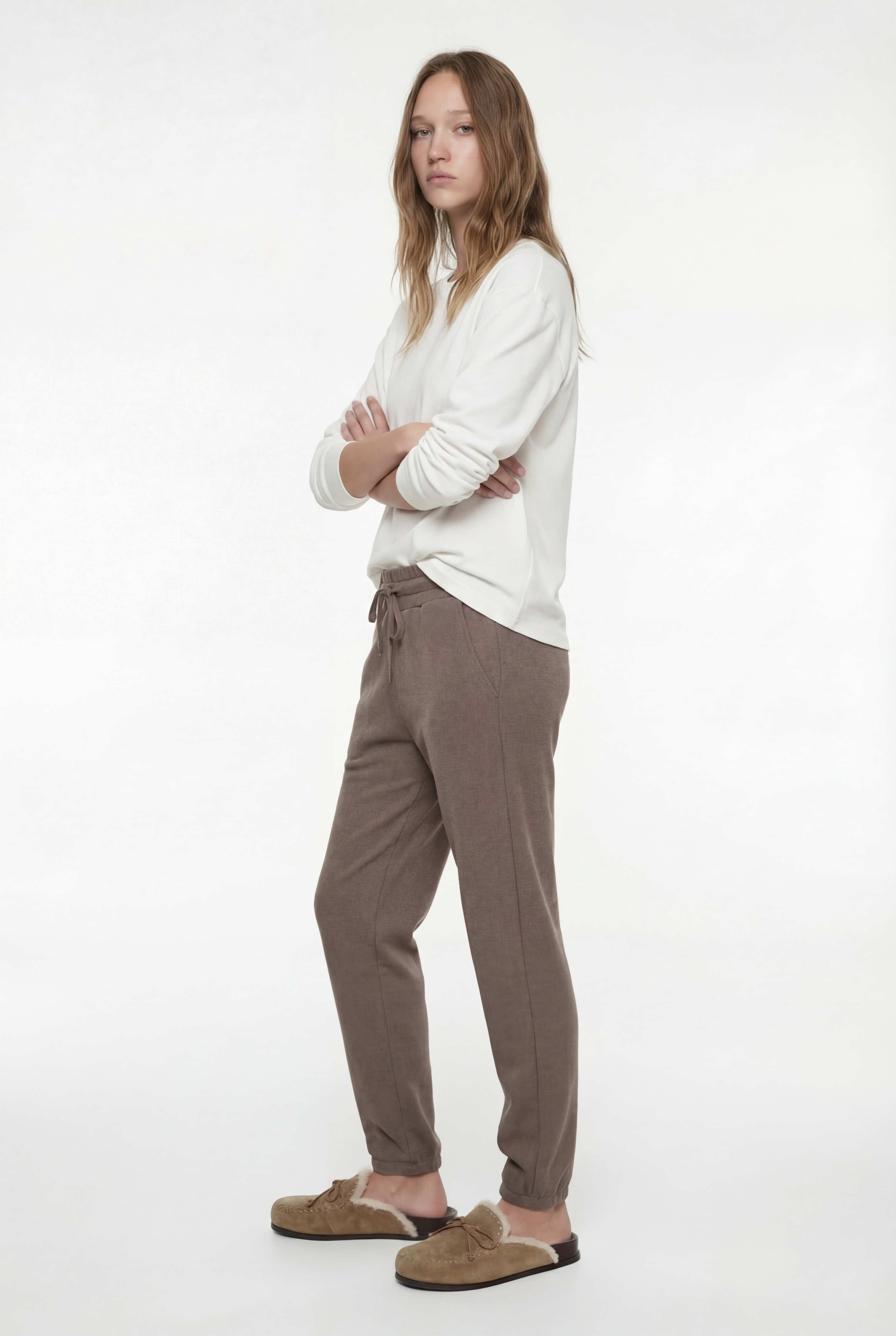   Cep Detaylı Dokulu Beli Bağlamalı Pijama Altı