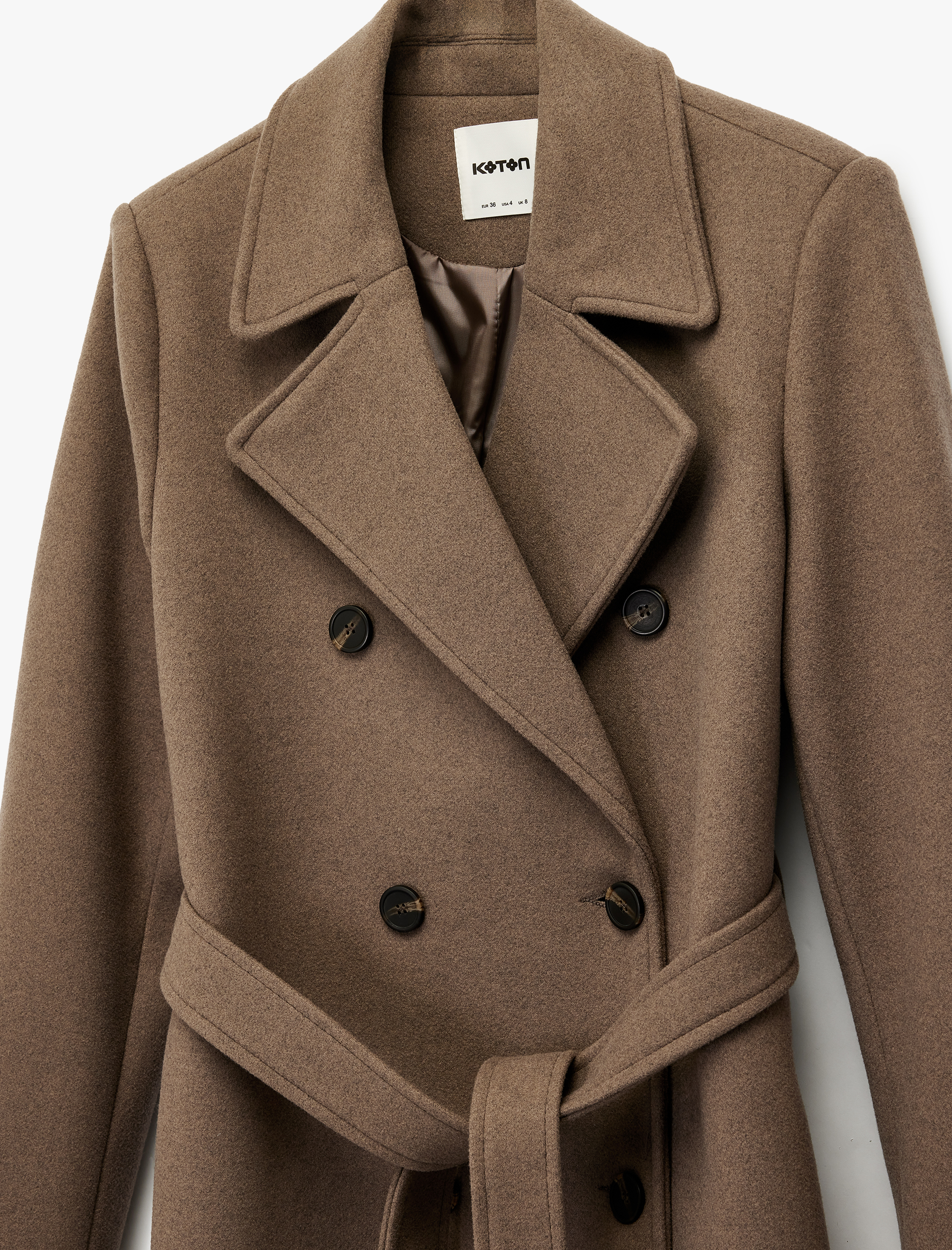   Trenç Kaban Uzun Kollu Cepli Kruvaze Kemerli