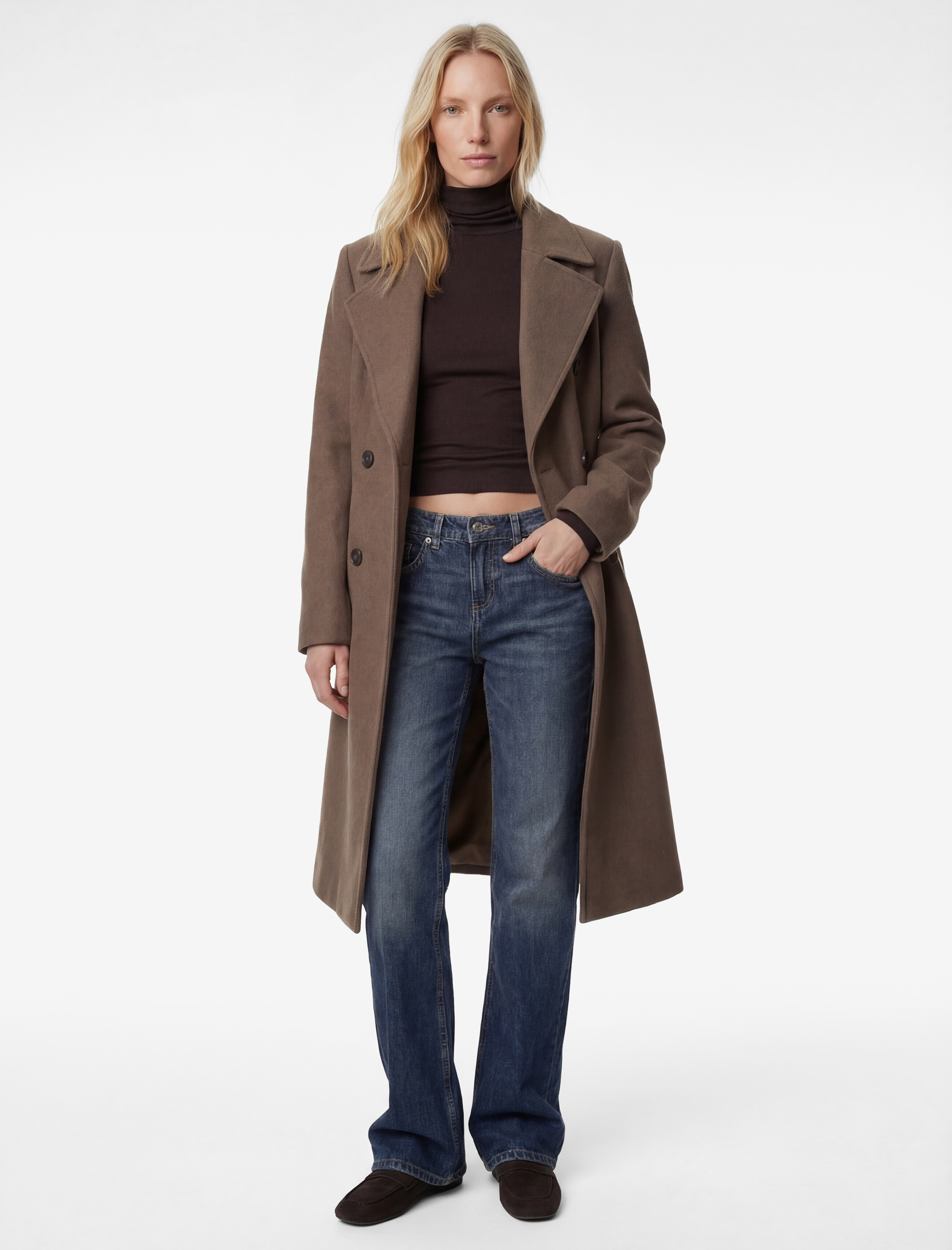   Trenç Kaban Uzun Kollu Cepli Kruvaze Kemerli