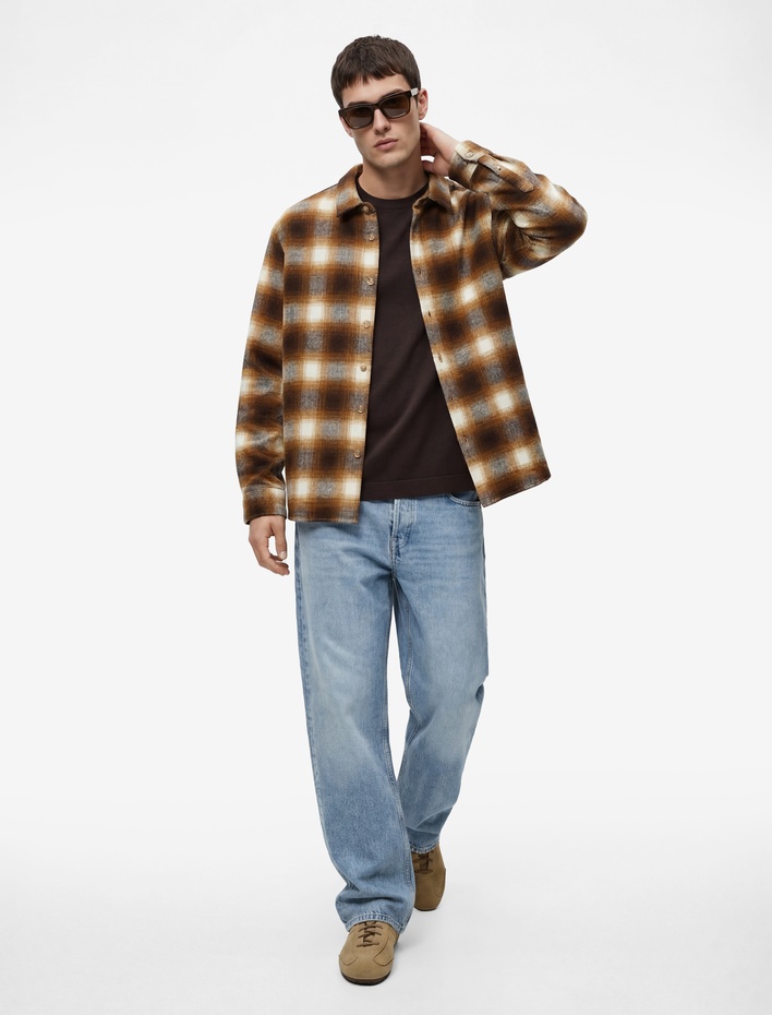  Regular Fit Uzun Kollu Klasik Yaka Oduncu Gömleği