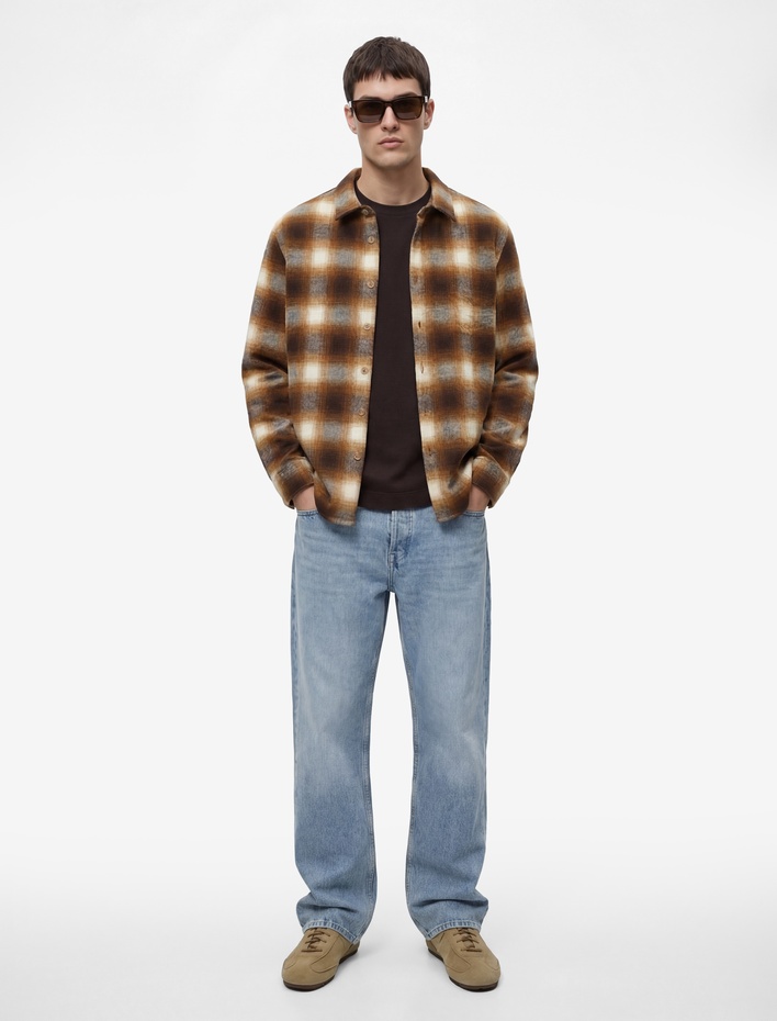  Regular Fit Uzun Kollu Klasik Yaka Oduncu Gömleği