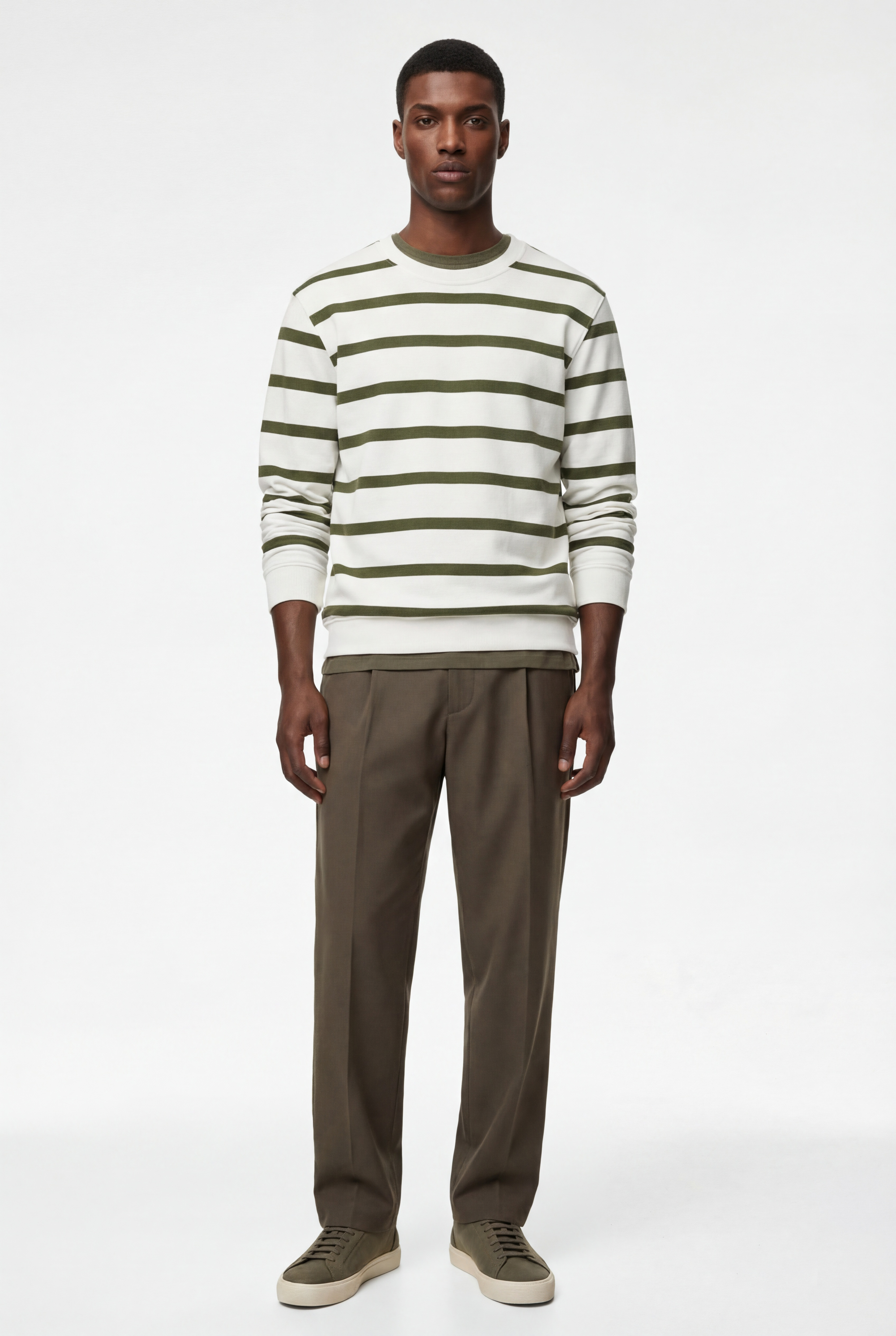   Uzun Kollu Bisiklet Yaka Şardonlu Regular Fit Sweatshirt