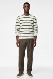 Uzun Kollu Bisiklet Yaka Şardonlu Regular Fit Sweatshirt