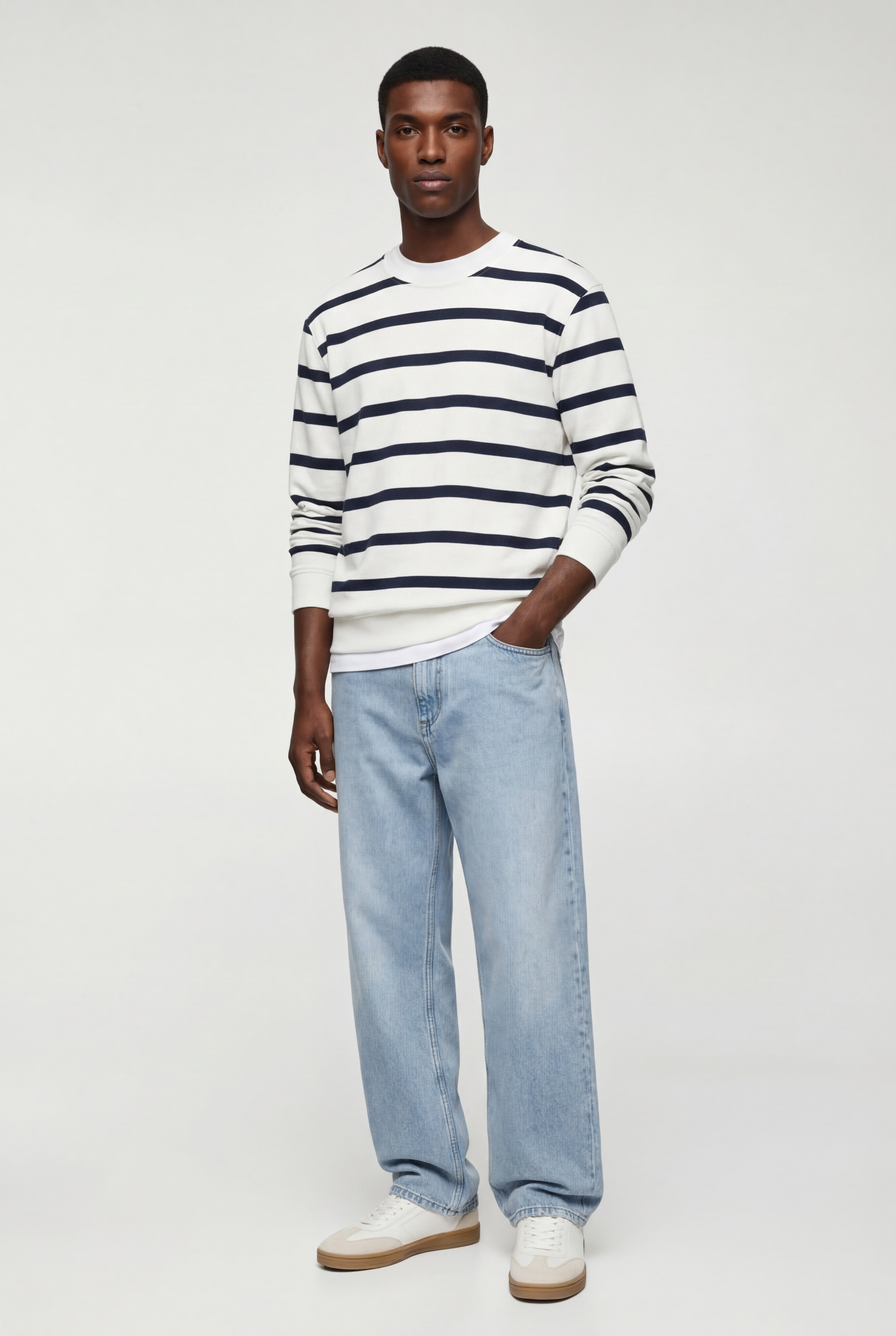   Uzun Kollu Bisiklet Yaka Şardonlu Regular Fit Sweatshirt