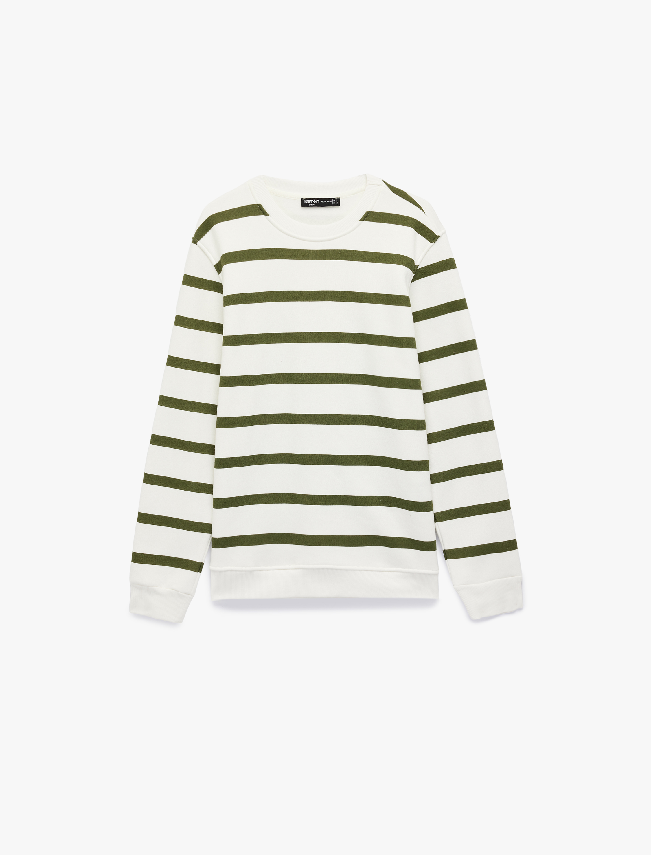   Uzun Kollu Bisiklet Yaka Şardonlu Regular Fit Sweatshirt