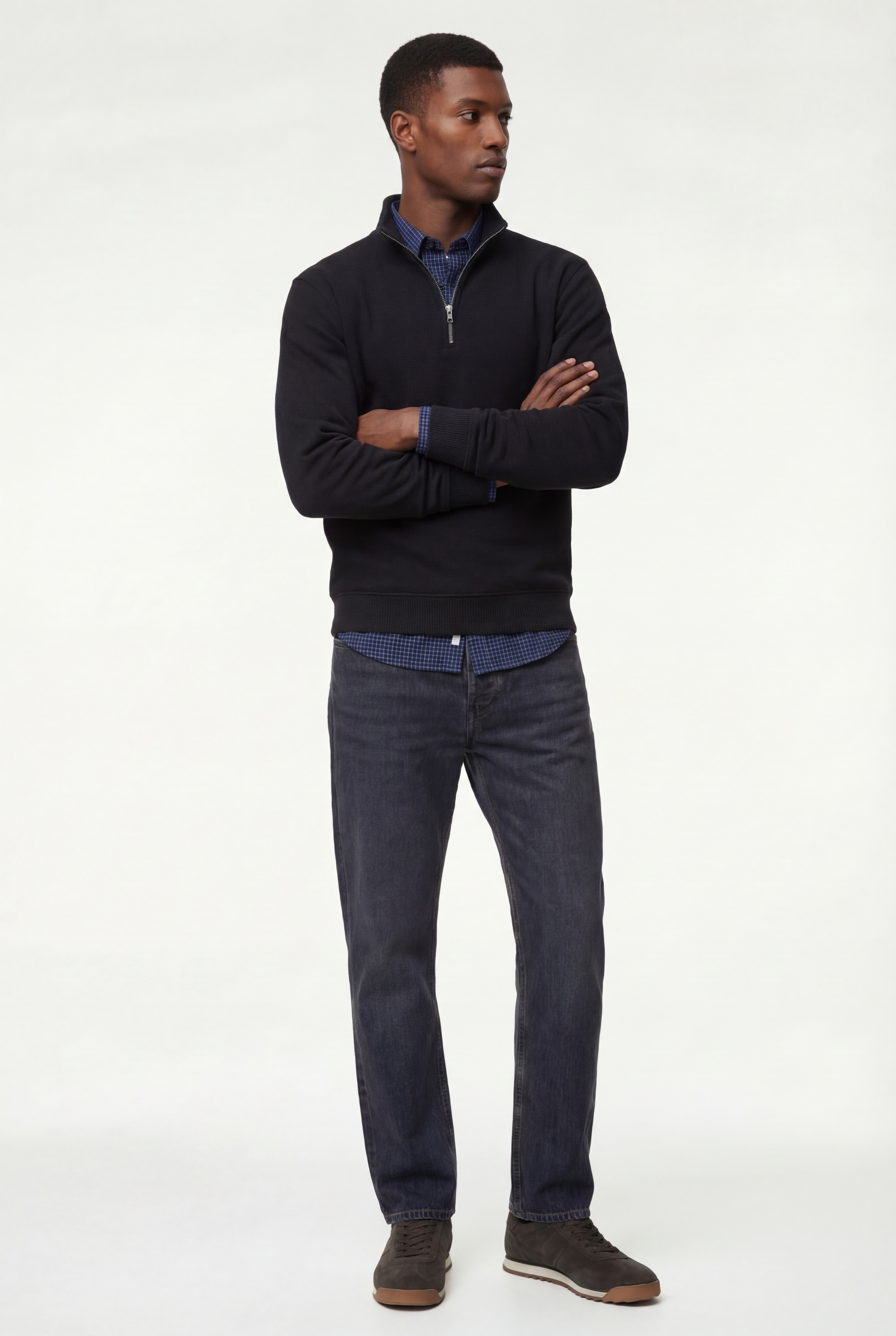   Regular Fit Uzun Kollu Yarım Fermuarlı Sweatshirt