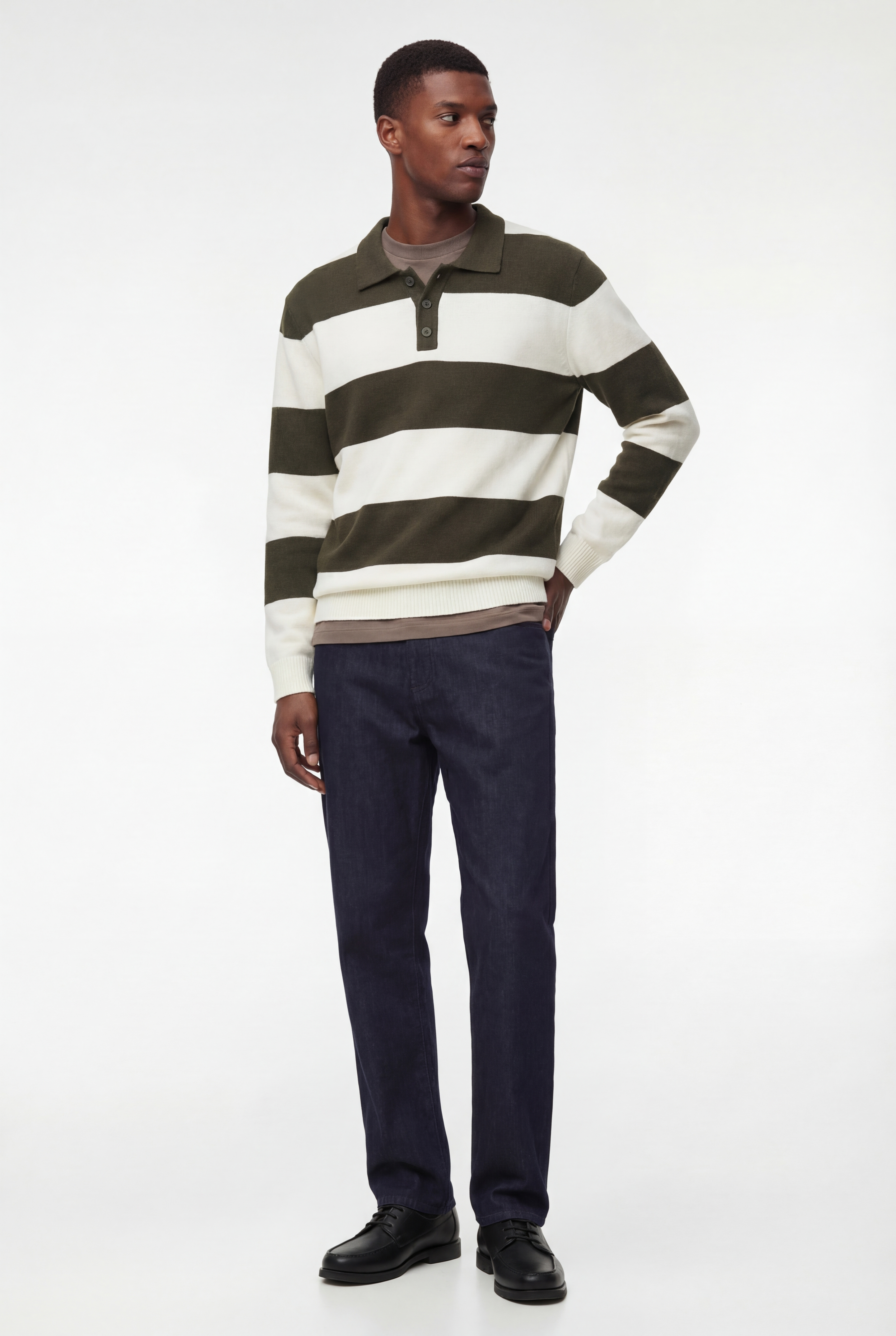   Regular Fit Uzun Kollu Polo Yaka Kışlık Triko Kazak