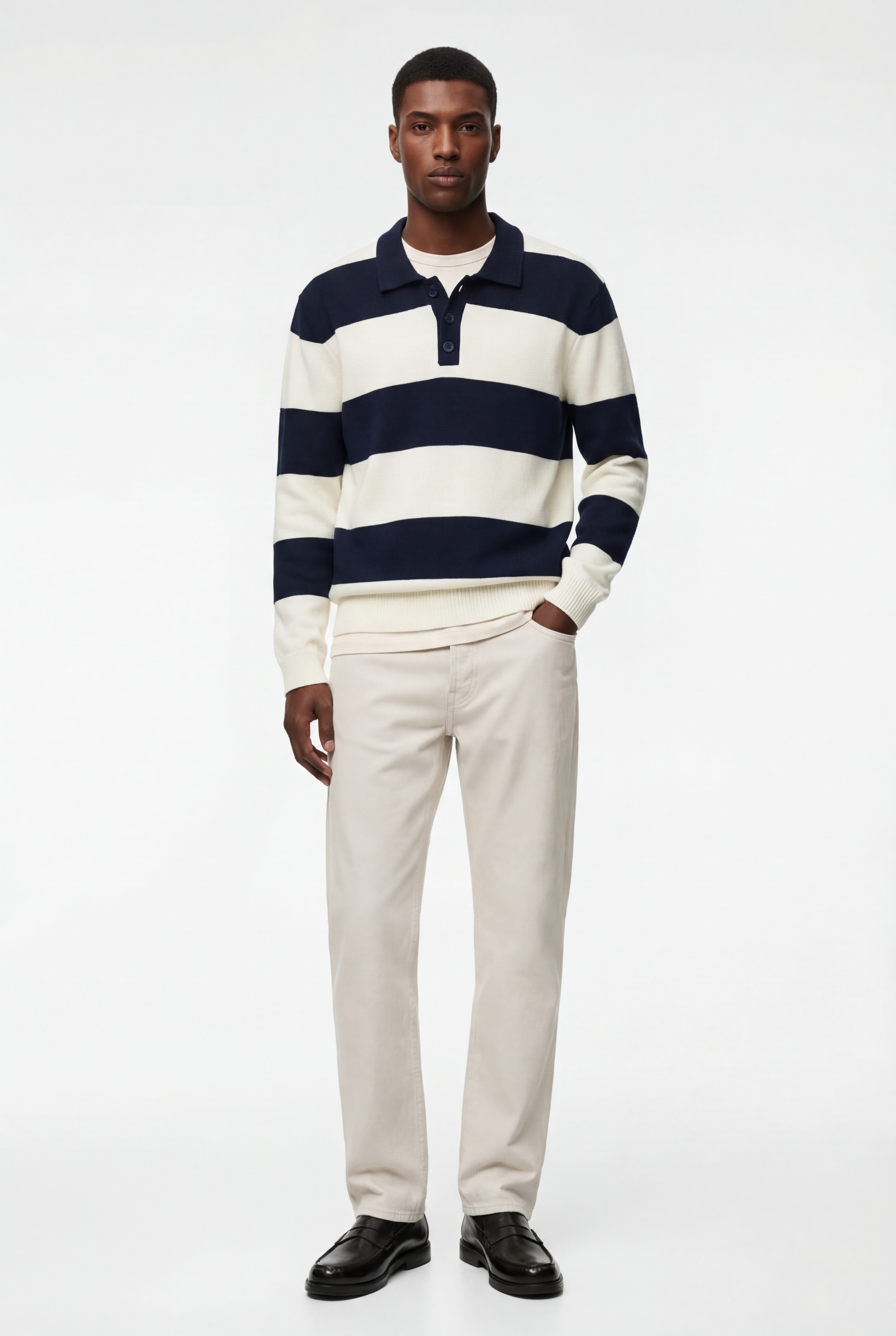   Regular Fit Uzun Kollu Polo Yaka Kışlık Triko Kazak