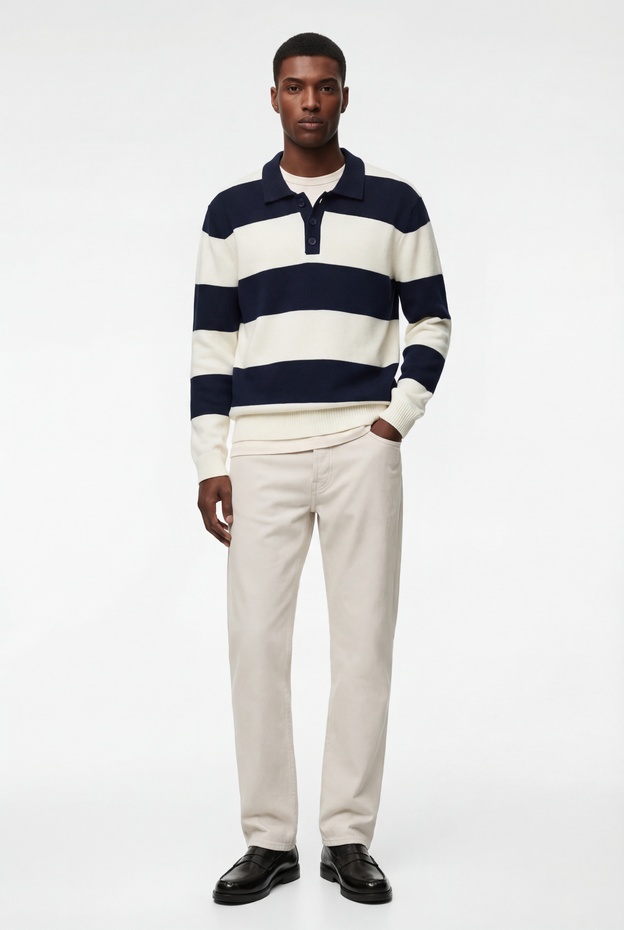  Regular Fit Uzun Kollu Polo Yaka Kışlık Triko Kazak