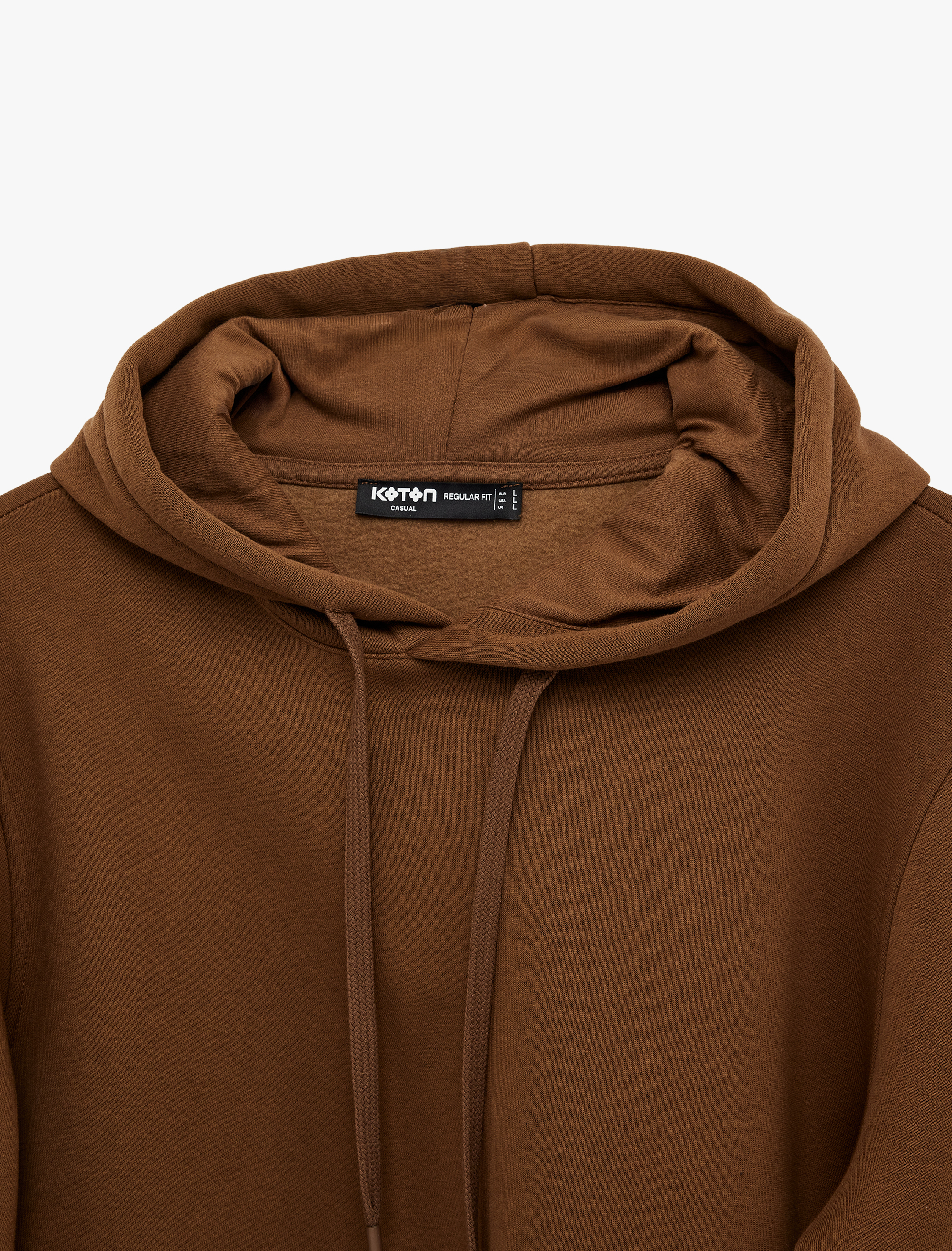   Şardonlu Uzun Kollu Basic Kapşonlu Sweatshirt