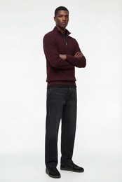 Regular Fit Uzun Kollu Yarım Fermuarlı Sweatshirt