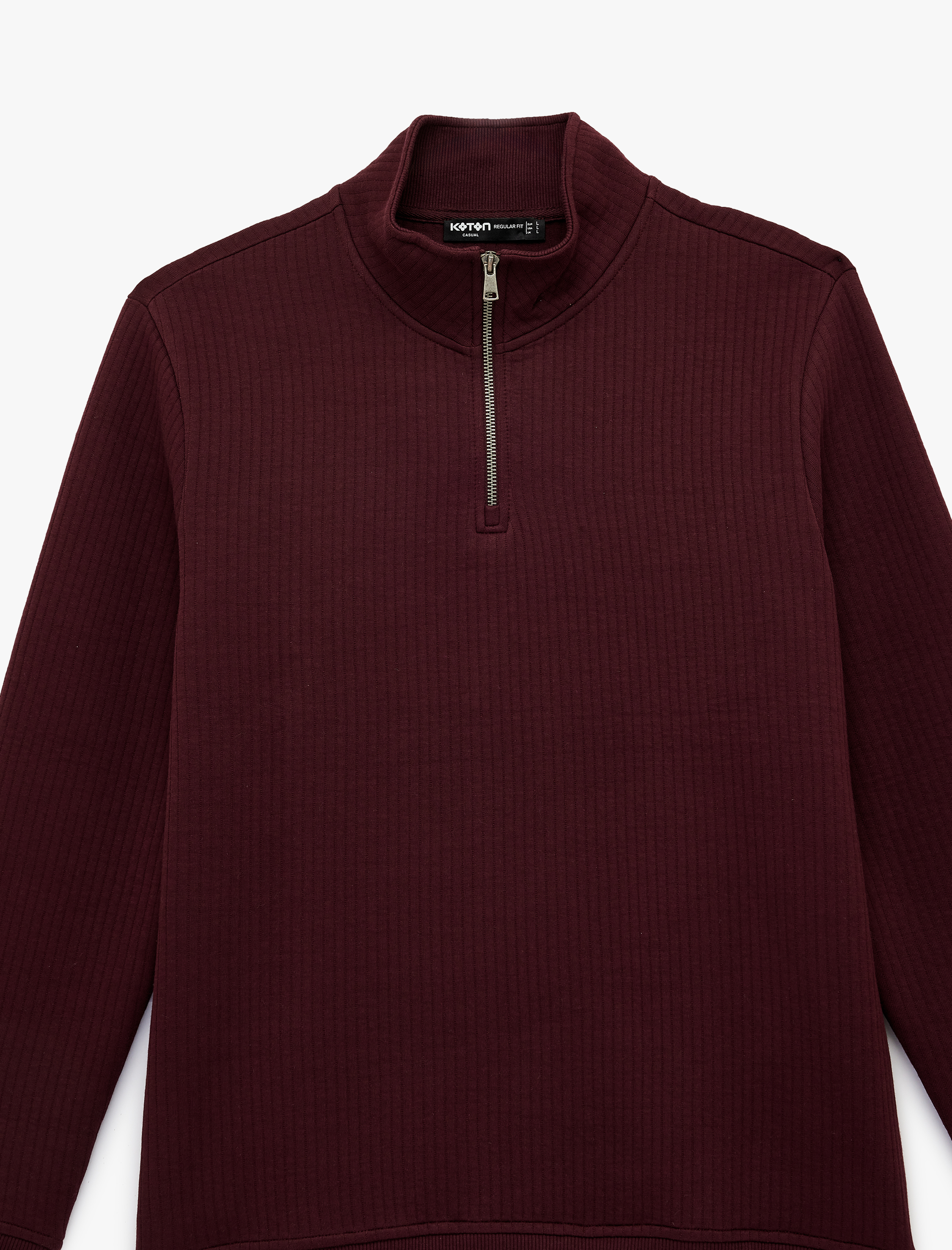   Regular Fit Uzun Kollu Yarım Fermuarlı Sweatshirt