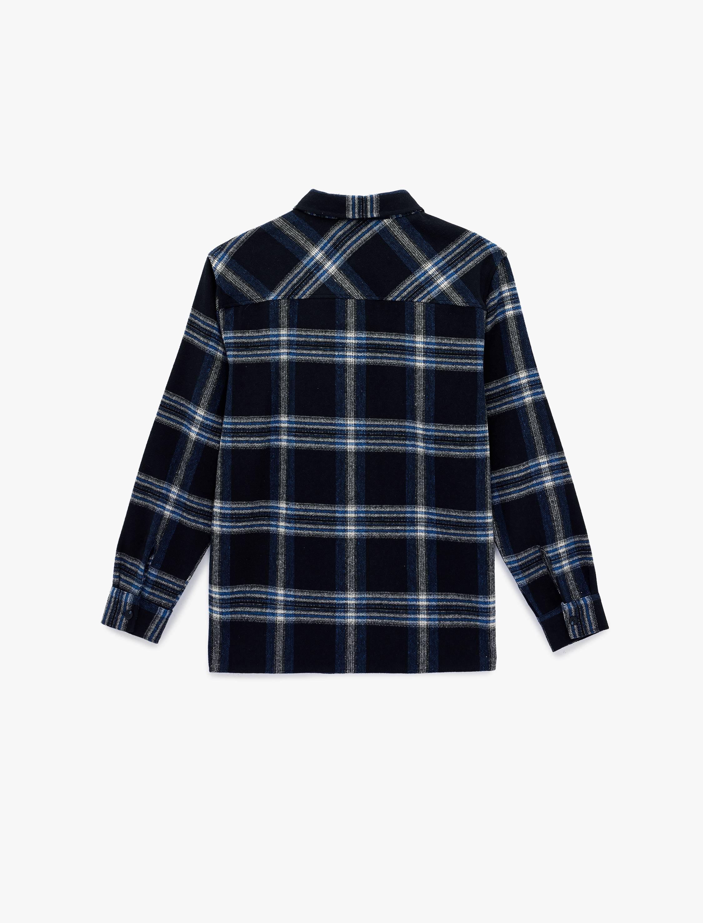   Düğmeli Uzun Kollu Klasik Yaka Oduncu Gömleği