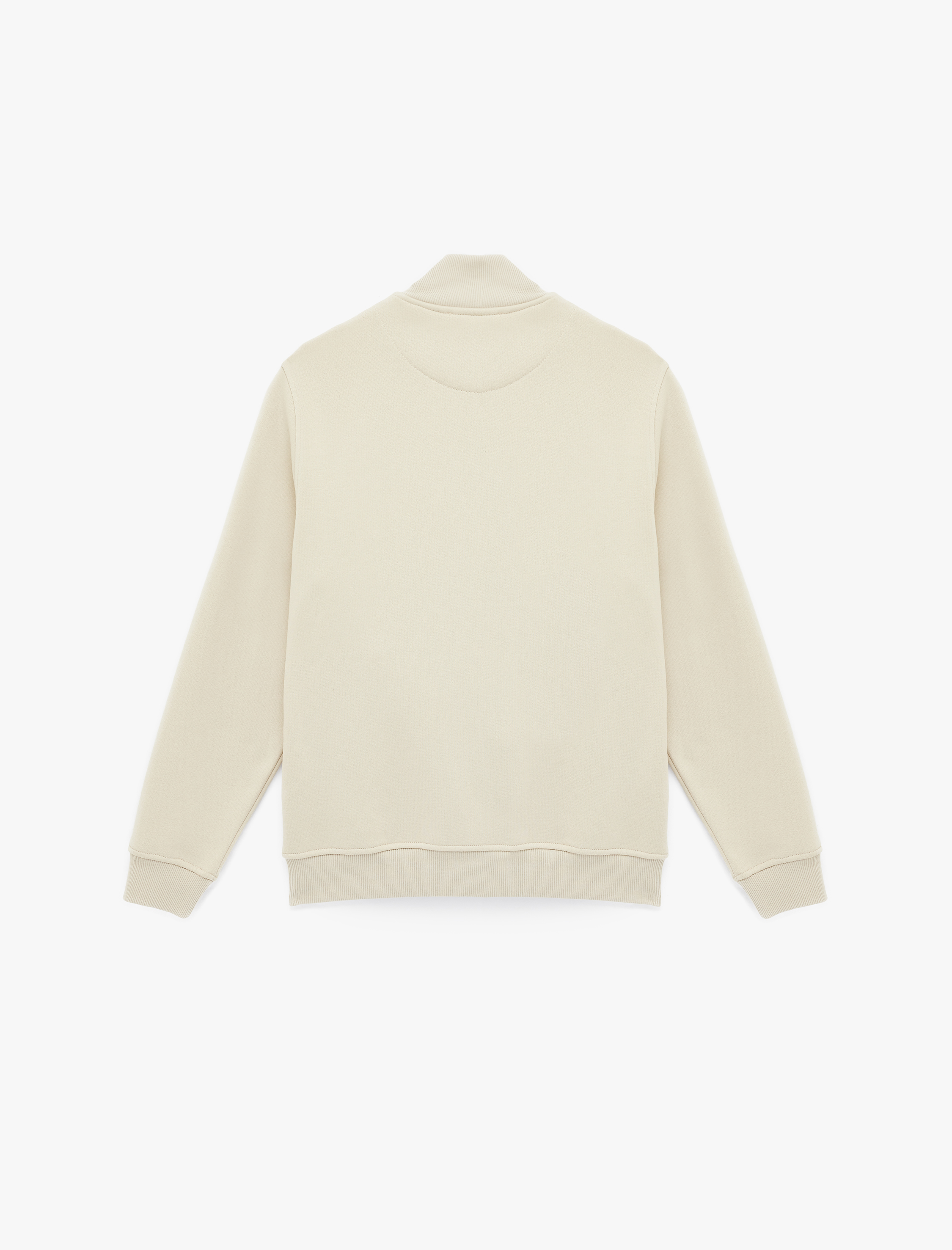   Şardonlu Uzun Kollu Cep Detaylı Basic Fermuarlı Hırka