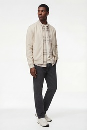 Şardonlu Uzun Kollu Cep Detaylı Basic Fermuarlı Hırka