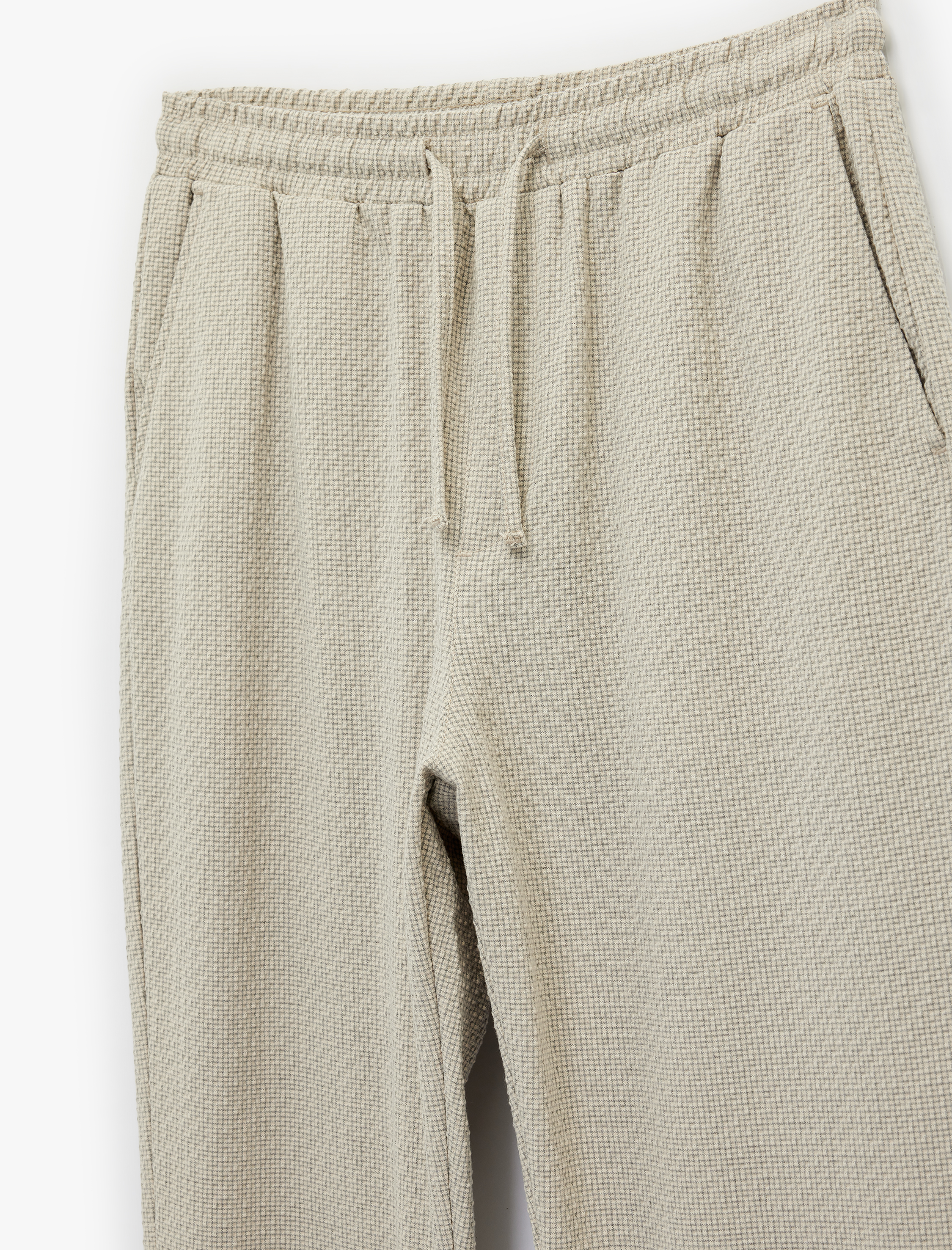   Duble Paça Cepli Viskon Karışımlı Beli Bağcıklı Pantolon