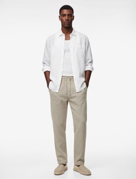 Duble Paça Cepli Viskon Karışımlı Beli Bağcıklı Pantolon