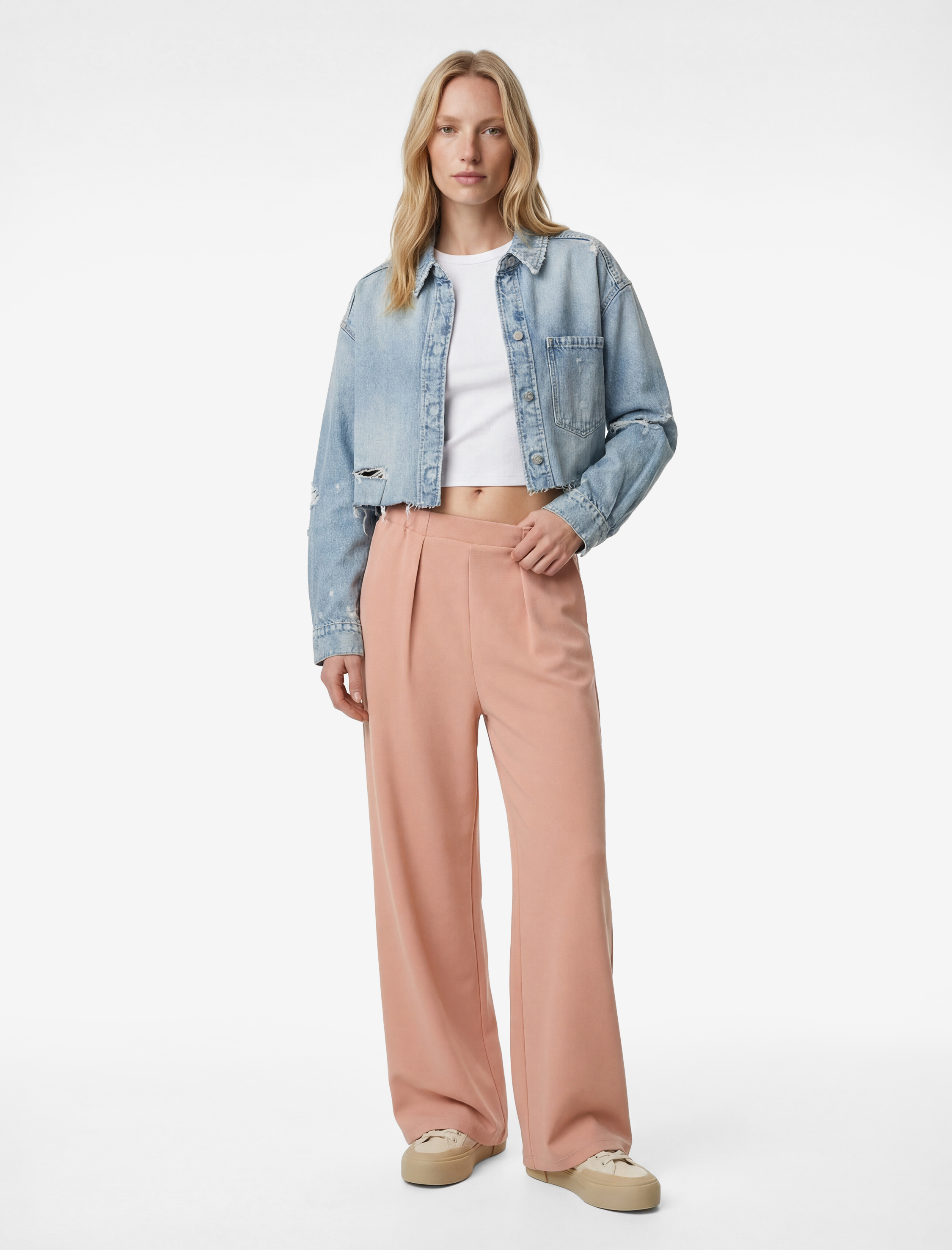   Yüksek Bel Lastikli Pamuklu Normal Paça Cepli Eşofman Altı