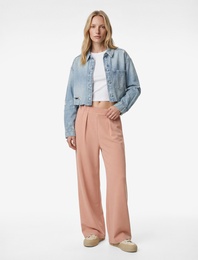 Yüksek Bel Lastikli Pamuklu Normal Paça Cepli Eşofman Altı