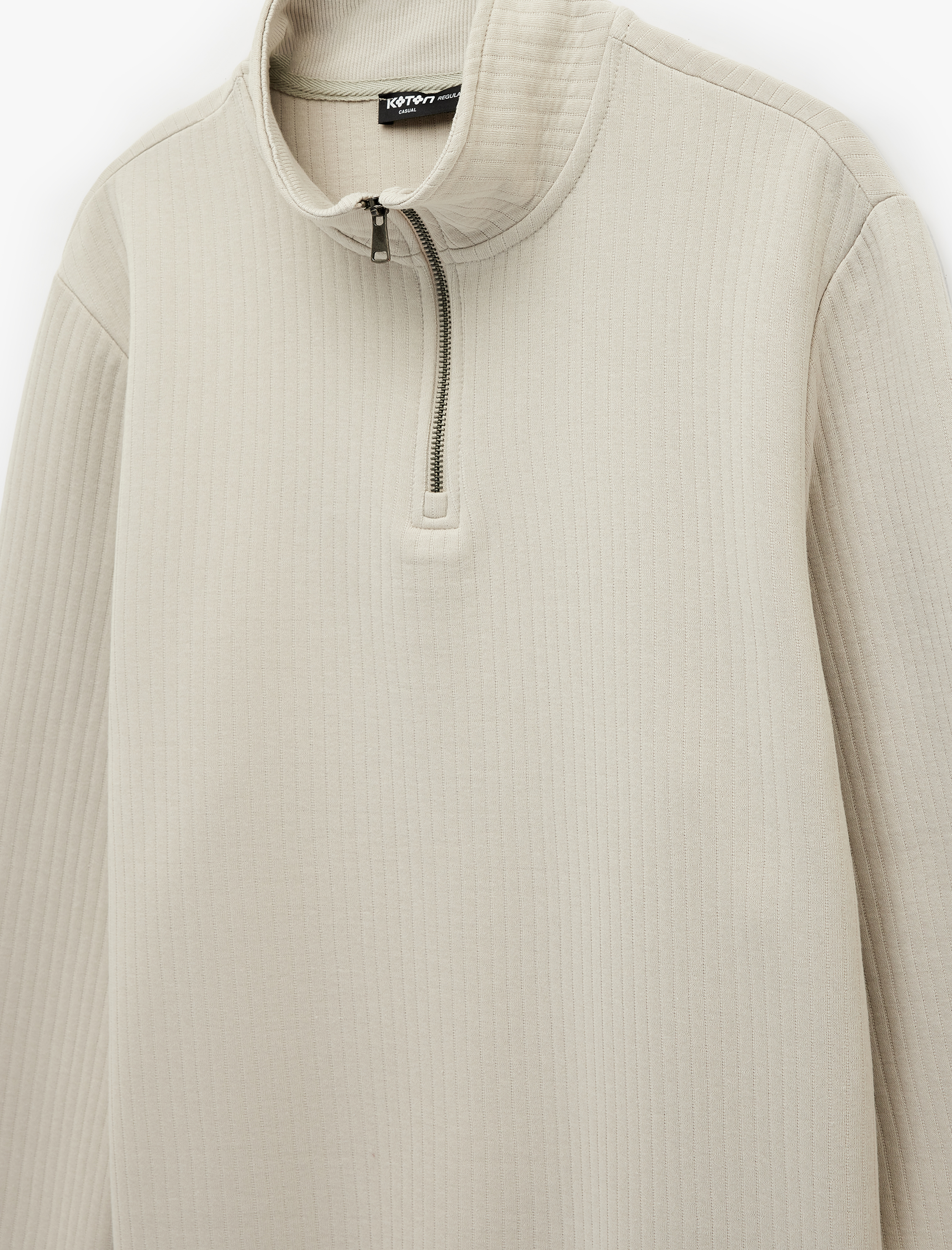   Regular Fit Uzun Kollu Yarım Fermuarlı Sweatshirt