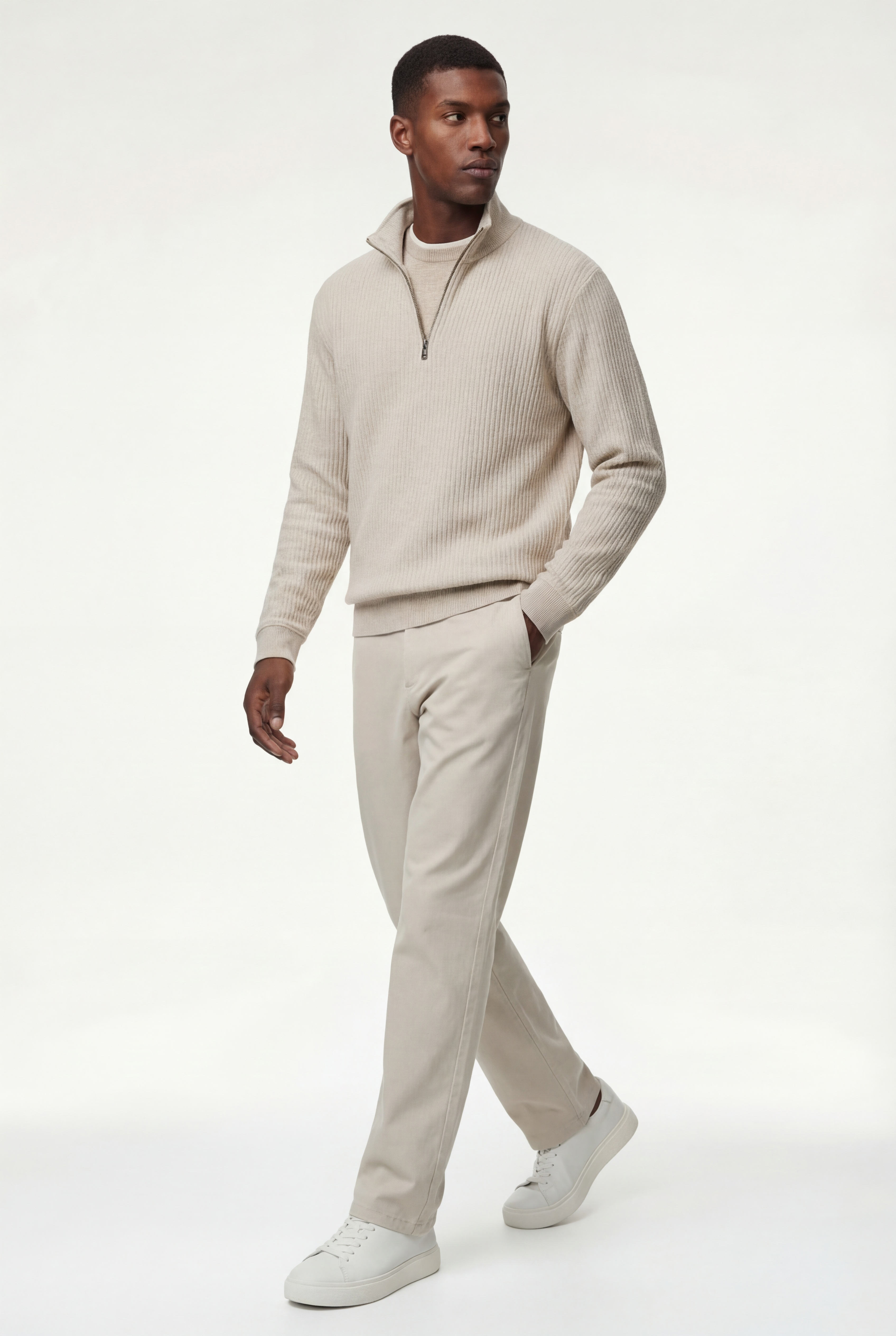   Regular Fit Uzun Kollu Yarım Fermuarlı Sweatshirt