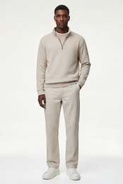 Regular Fit Uzun Kollu Yarım Fermuarlı Sweatshirt