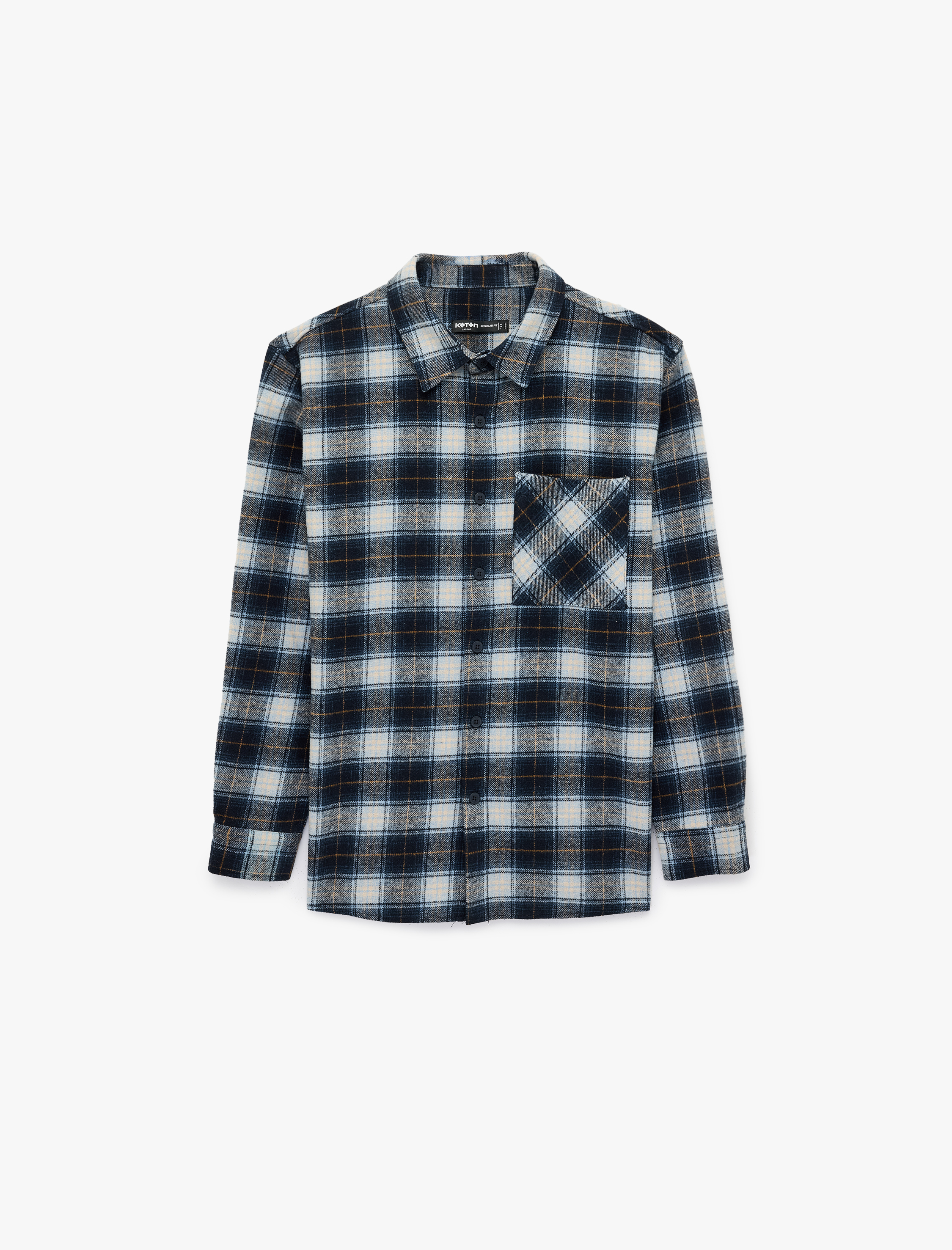   Regular Fit Uzun Kollu Cepli Klasik Yaka Oduncu Gömleği