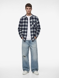 Regular Fit Uzun Kollu Cepli Klasik Yaka Oduncu Gömleği