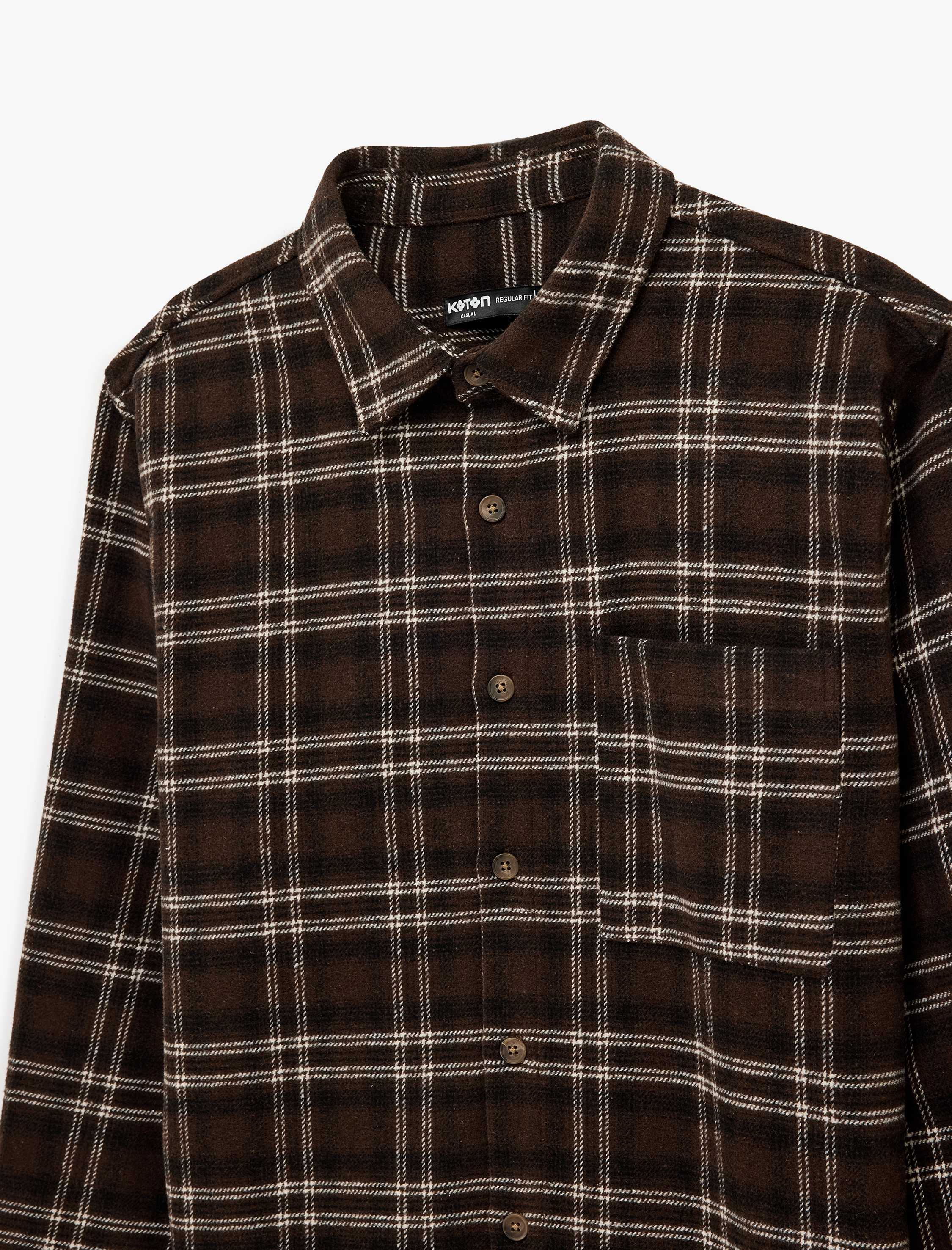   Regular Fit Uzun Kollu Klasik Yaka Oduncu Gömleği