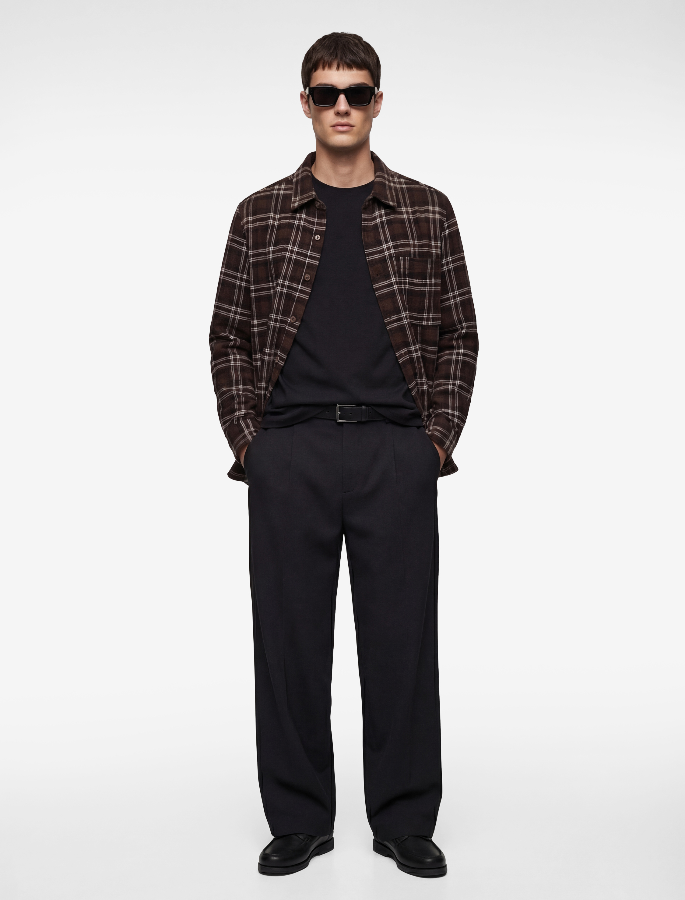   Regular Fit Uzun Kollu Klasik Yaka Oduncu Gömleği