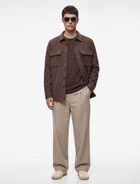 Regular Fit Cepli Klasik Yaka Uzun Kollu Kaşe Gömlek