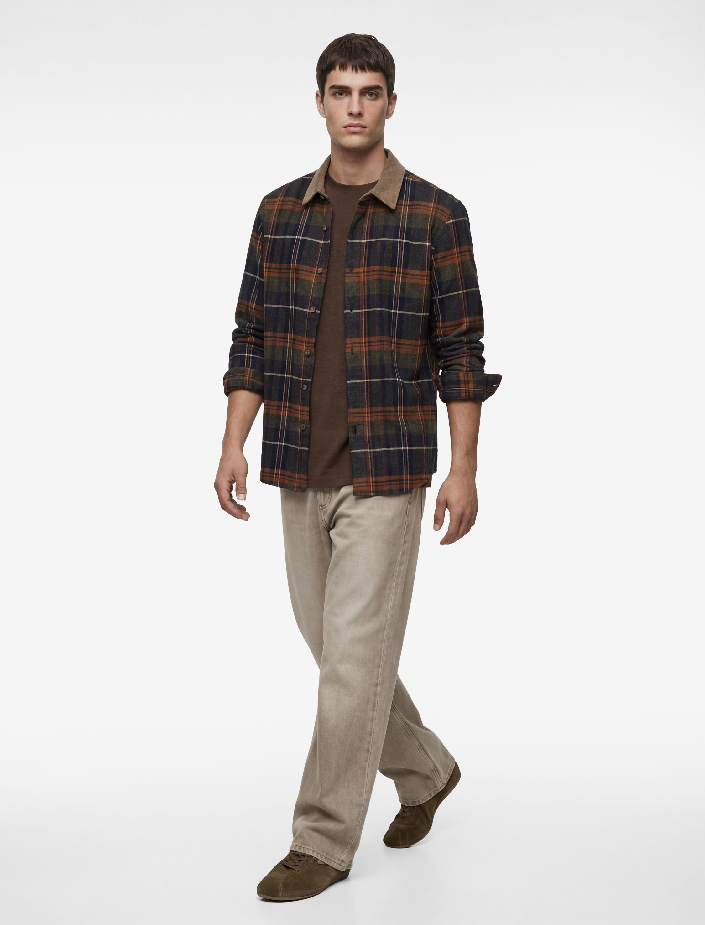   Regular Fit Uzun Kollu Klasik Yaka Oduncu Gömlek