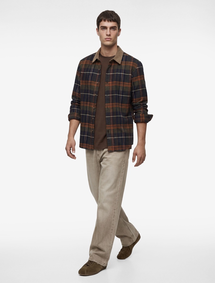  Regular Fit Uzun Kollu Klasik Yaka Oduncu Gömlek