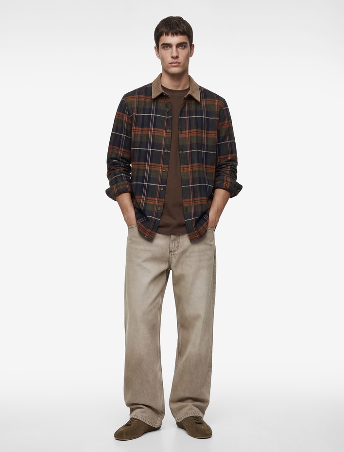  Regular Fit Uzun Kollu Klasik Yaka Oduncu Gömlek