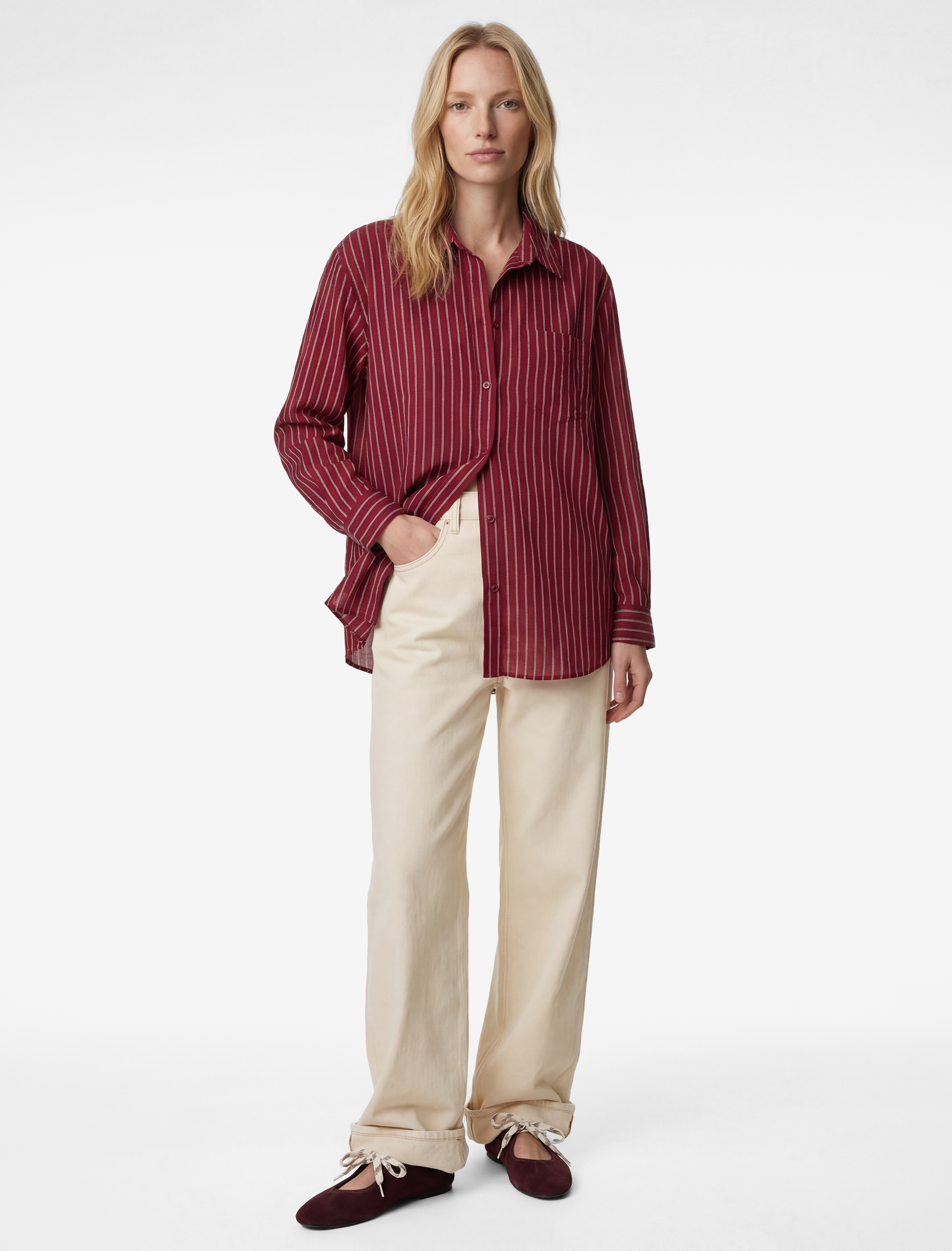   Regular Fit Uzun Kollu Klasik Yaka Oversize Gömlek