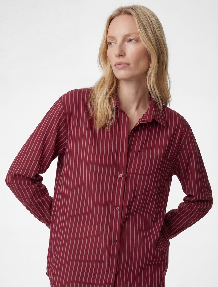  Regular Fit Uzun Kollu Klasik Yaka Oversize Gömlek