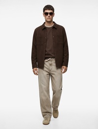 Regular Fit Cepli Çıtçıt Düğme Detaylı Klasik Yaka Uzun Kollu Gömlek Ceket