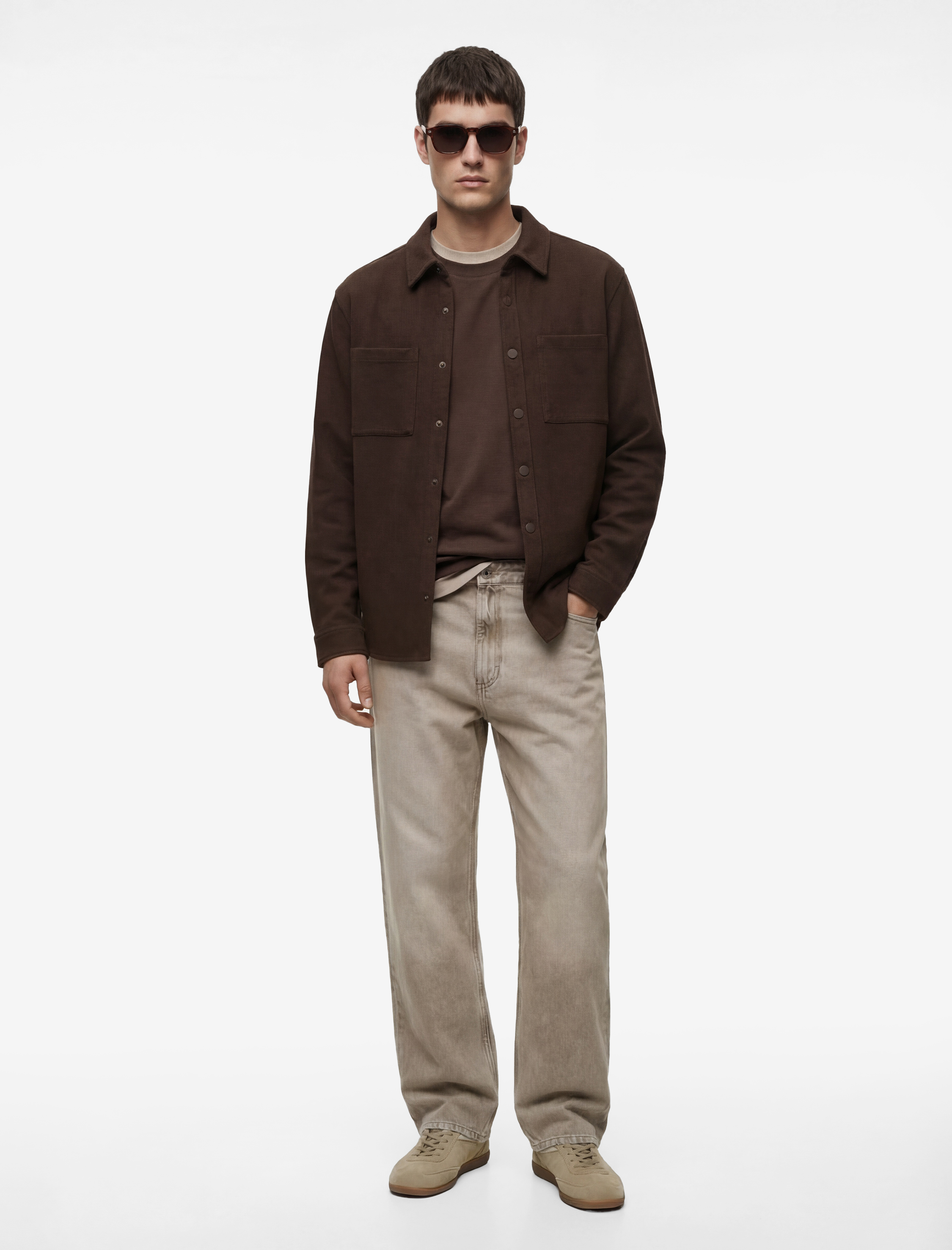   Regular Fit Cepli Çıtçıt Düğme Detaylı Klasik Yaka Uzun Kollu Gömlek Ceket