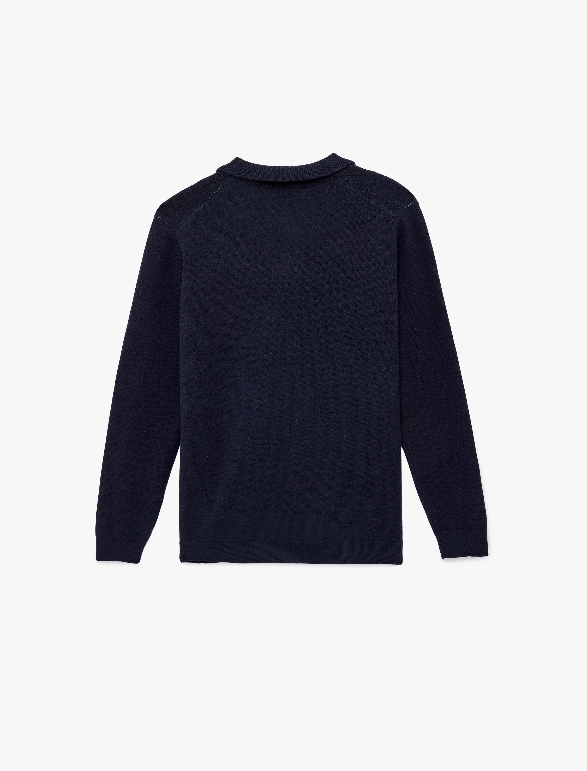   Regular Fit Uzun Kollu Baklava Desenli V Yaka Polo Triko Kazak