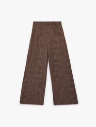 Beli Lastikli Dokulu Geniş Paça Pantolon