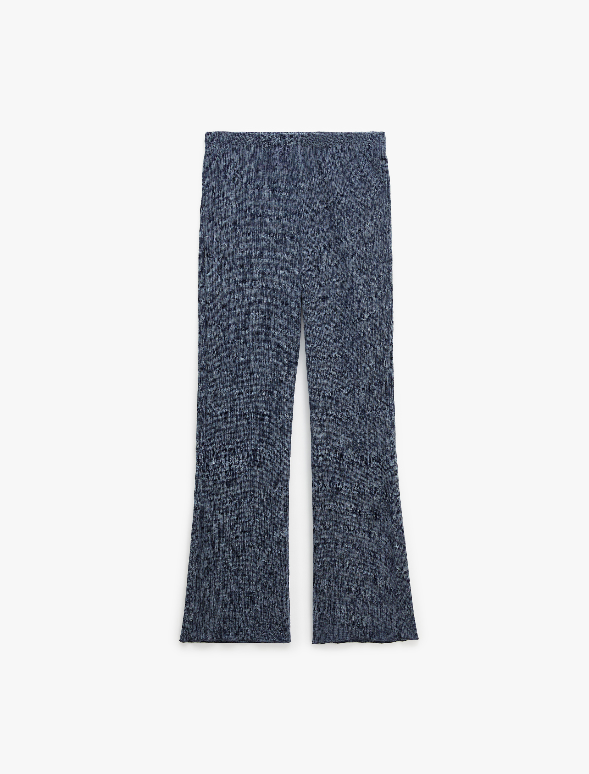   Yüksek Bel Dar Kesim Bürümcük İspanyol Paça Tayt Pantolon