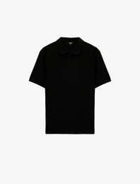 Regular Fit Kısa Kollu Düğmeli Polo Yaka Tişört