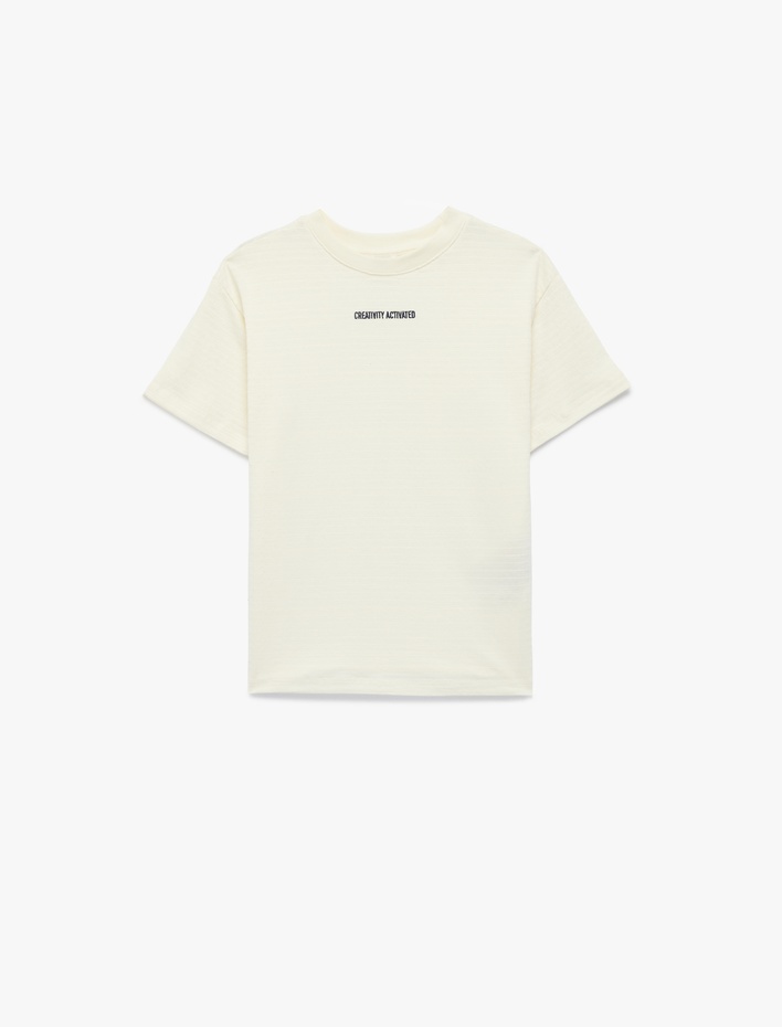 Erkek Çocuk Pamuklu Kısa Kollu Baskılı Bisiklet Yaka Oversize Tişört